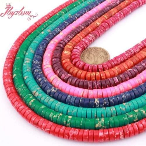 3x8mm Natural Sea Sediment Red Pink Orange Purple Ronedlle Loose Stone Beads For DIY Jewelry Making Necklace Bracelet Strand 15"