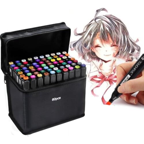 TOUCHFIVE 30/40/6080Color Art Markers Manga Drawing Markers Pen Alcohol Based Sketch Oily Brush Pen Student Art Supplies