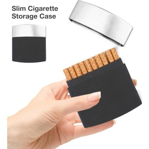 Metal Cigarette Case Portable Slim Cigarette Storage Box Creative Business Cigarette Box For Men Stainless Steel Friend Gifts