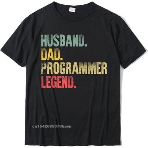 Mens Funny Vintage Shirt Husband Dad Programmer Legend Retro T-Shirt Cotton Tops Shirts For Men Fitness Tight T Shirts Special