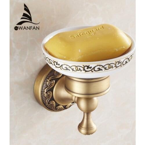 Soap Dishes Fashion Antique Retro Wall Mounted Brass Soap Basket Bronze Finish Soap Dish Soap Holder Bathroom Accessories 3705F