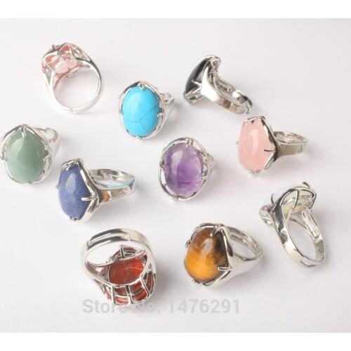 New Stylish Silver Plated Oval Mix-Crystal Stone Resizable Quartz Clear Crystal Ring Fashion Jewelry Ring 1PCS
