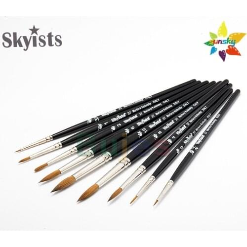 Original Skyists 37 Mink hair brush Watercolor pen Round head hook line pen detail coloring design hand account illustration