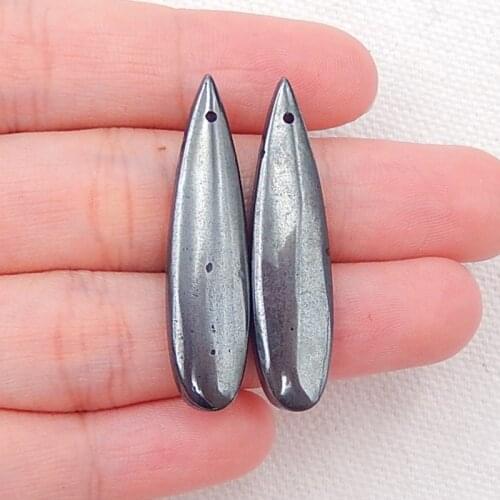Charms Women Jewelry Gift Gem Customized,Semiprecious Gems Hematite Earrings bead,36x9x5mm,9.6g