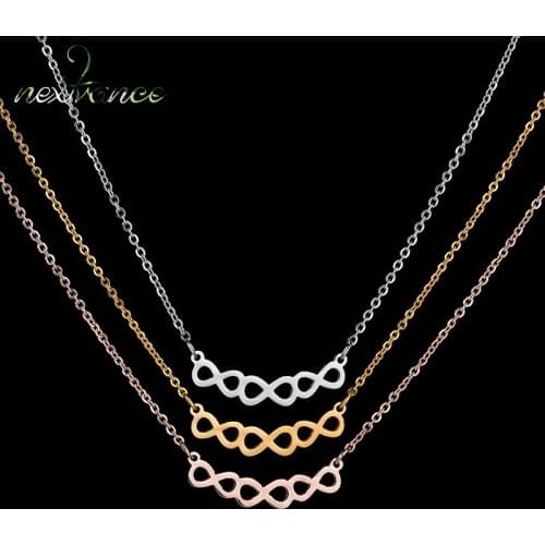 Nextvance Three Infinity Lucky 8 Clavicle Stainless Steel Pendant Necklace for Women Christmas Party Jewelry Gift Collares