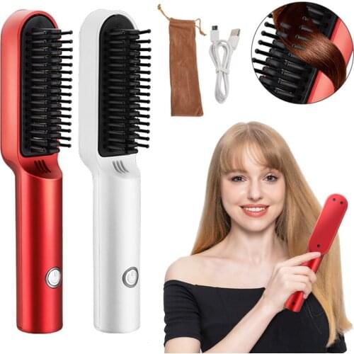 Hair Straight Comb Men Beard Straightener Comb Anti-Scald Hair Straightening Brush Comb Fast Heating Hair Straightener