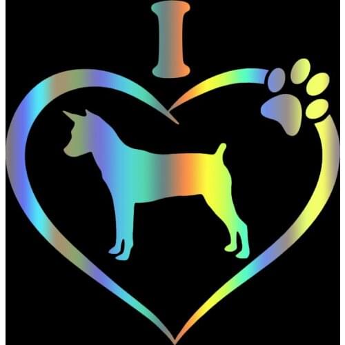S51567 Various Sizes/Colors Car Stickers Vinyl Decal I Love My Rat Terrier Dog Animal Motorcycle Decorative Accessories