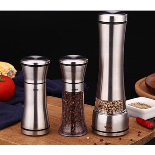 Silver T-shaped Grinder Small Spice Crusher Large Capacity Good Seal Performance Stainless Steel Manual Spice Crusher for Home
