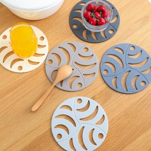 Silicone Mats Tableware Insulation Place Mat Coaster Set Cup Hot Pad Bowl Round Placemat Home Decor Table Doilies Drink Coaster