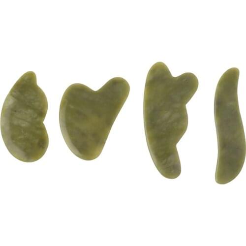 1PCS Green Natural Aventurine Jade Stone Guasha Board Natural Stone Scraper For Face Neck Body Pressure Therapy