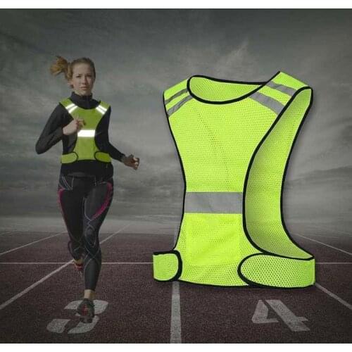 Reflective Vest High Visibility Breathable Reflective Safety Fluorescent Mesh Vest Suitable for Night Running Cycling Vest