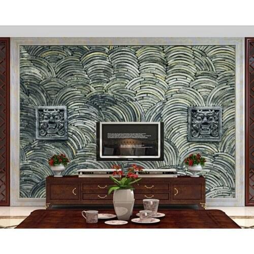 Papel de parede Chinese style Vintage wall tiles 3d wallpaper murals,living room bedroom TV wall kitchen wall papers home decor