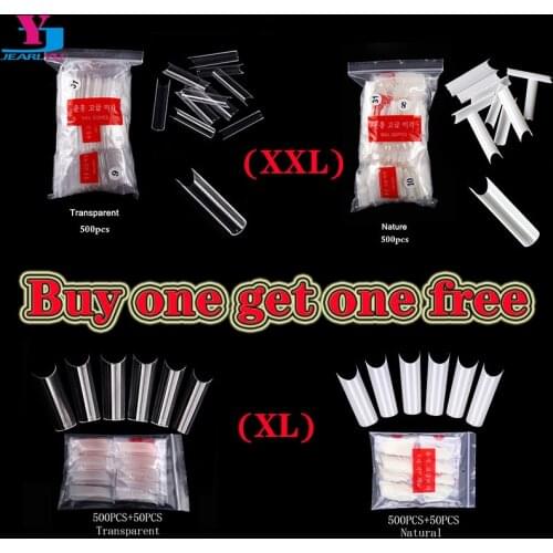XXL 1000pc C Curve False Nail Tips Extra Long Square Nail Tips Salon Use Straight Length Tips Nail Extension Full Cover Manicure