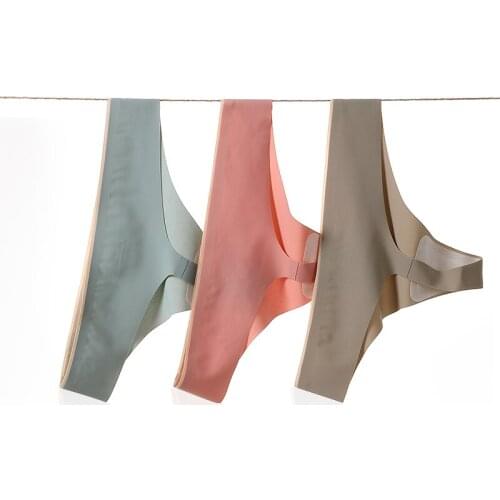 Women Sexy Thongs Lingerie Low-waist Panties Seamless Comfortable Solid Color Underwear Female G String Intimates Lingerie