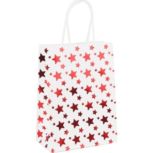 Star Gift Paper Bag Wedding Candy Packaging Recyclable Party Bag Boutique Kraft Paper Gift Bag Stand Up Favor Treat Gift Bag