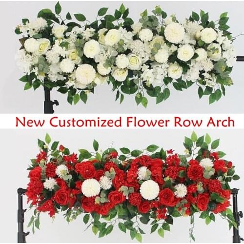 100CM DIY Wedding Flower Wall Arrangement Supplies Silk Peony Rose Artificial Flower Row Decor Wedding Iron Arch Backdrop