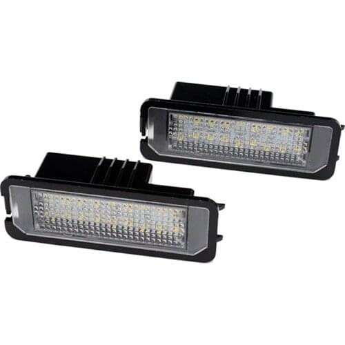 2Pcs/Set LED Number License Plate Lights HAUSNN 18SMD Error Free Canbus Replacements For Skoda Superb Free Shipping