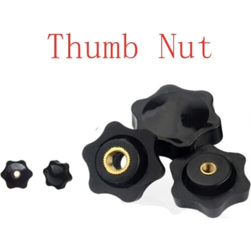 5pcs m4 m5 m6 m8 m10 Plum Bakelite Hand Tighten Nuts Handle Thread Star Mechanical Black Thumb Nuts Clamping Knob Manual Nuts