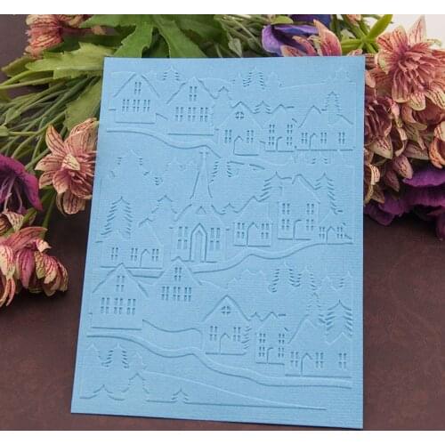 Church House Embossing Folder Plastic Card Making Stamps Scrapbooking Paper Craft Supplies Folders Christmas DIY