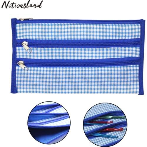 Knitting Needles Case Empty Zipper Bags Crochet Hook Organizer Storage Bag for Crochet Needles&Knitting Accessories DIY Crafts