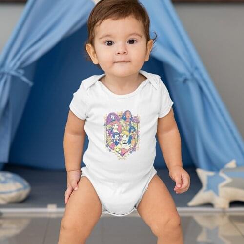 Baby Bodysuits Disney Dropship Cartoon Princesses Printing Fashion Summer New Products Color Girl Boy Onesie 0-24M Comfortable