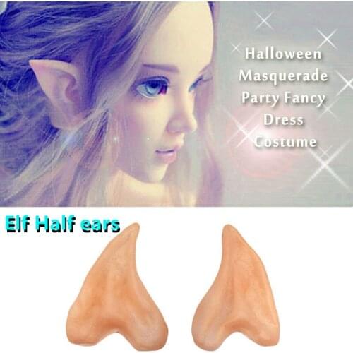 Elf Half Ears For Halloween Latex Ears Fairy Elf Ears Fake Ears Cosplay Accessories Funny Party Props Decoration Supplies 1pair