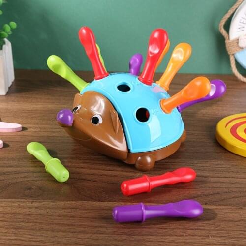Funy Hedgehog Toys for Toddler Plastic Inserted Hedgehog Game Early Education Toy for Focus Training Toys for Preschool Children
