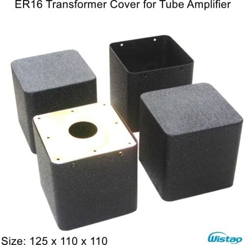 IWISTAO 1pc Transformer Cover ER16 125X110X110 Stretch Output Transformers for Tube Amp Iron Black HIFI Audio
