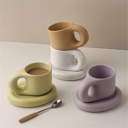 Ceramic Coffee Cup Japanese Retro Creative Ceramic Water Cup Nordic Luxurious Tea Cup Matt Porcelain Tea Set Cuisine Drinkware