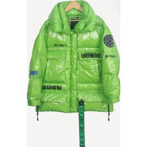 Novel Winter Streetwear Down Jacket Wwomen Thick Loose Waterproof Disposable Coat Winter White Duck Down Plus Size Parka
