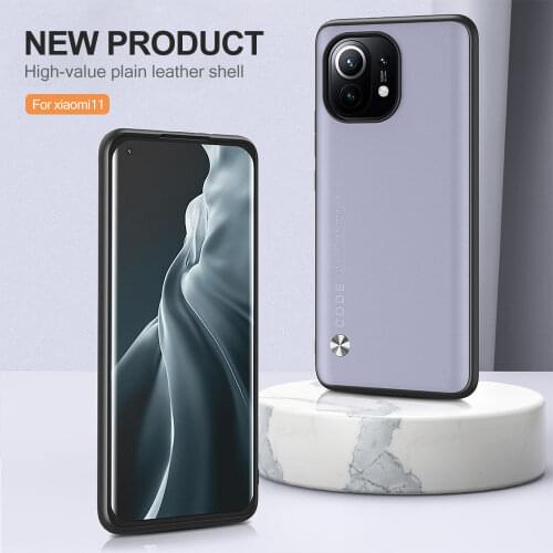 Plain Skin Leather Case For Xiaomi Mi 11 Lite Mi11 Ultra 10T Light Xiomi 11Lite 11Ultra 10TPro 10TLite 5G Protective Cover Coque