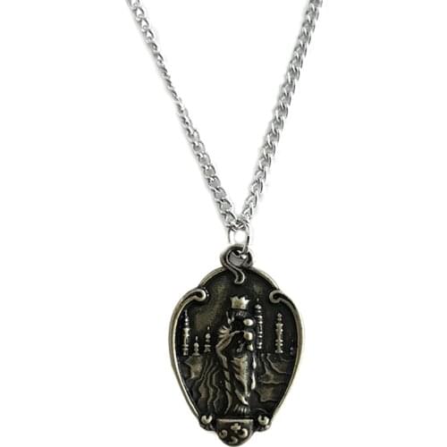 Stranger Things Billy Hargrove Necklaces Women Men Virgin Mary Jesus Jewelry Billy Cosplay Medal Pendant Medallion Necklace