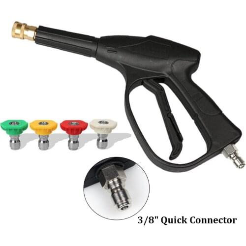 3/8" Quick Connector Car Washer Gun 2000 PSI High Pressure Washer Water Spray Gun Car Cleaning Tools With 1/4'' Quick Adapter