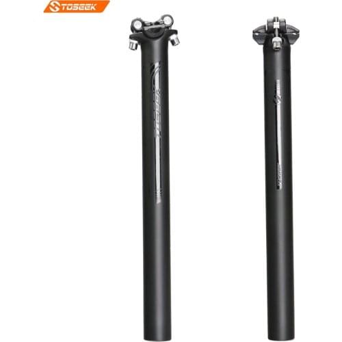 Toseek Carbon Seat post Bicycle Seat Post 3K matte 27.2/30.8/31.6 x350/400mm logo gloss black 240g