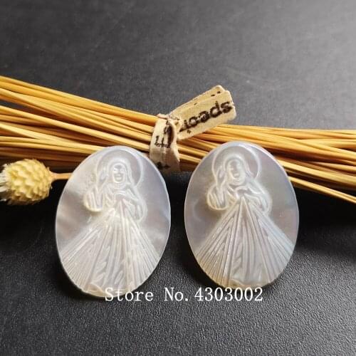 100pcs/lot 15x20mm Natural Oval Virgin Mary Mother of Pearl Shell Oval Mary Pearl Shell MOP for DIY Jewelry