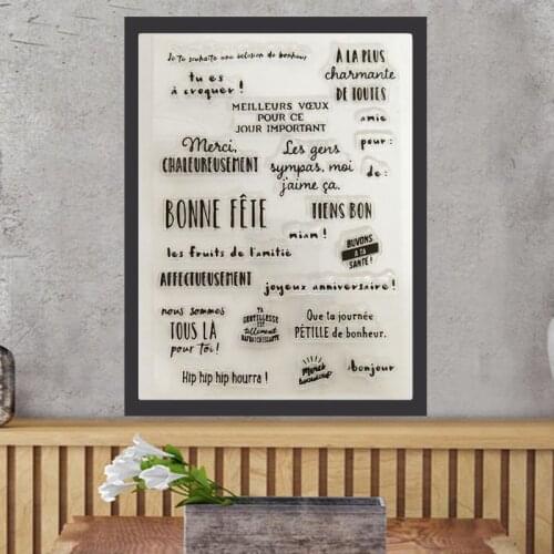 French Letter DIY Silicone Clear Stamp Cling Seal Scrapbook Embossing Album Decor D2TD