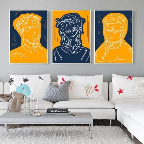 Nordic Figure Oil Painting Minimalist Three Color Abstract Art Canvas Painting Living Room Corridor Office Home Decoration Mural