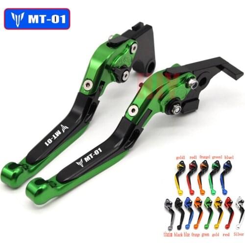 For YAMAHA MT-01 MT01 MT 01 2004-2009 Motorcycle Accessories Folding Extendable Brake Clutch Levers LOGO MT-01