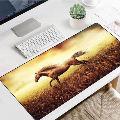 Horse Animal Speed Mouse Pad Big Seam Game Player Pad Laptop Office Keyboard Thickened Desk Mat Mousepad XXL Gaming Accessories