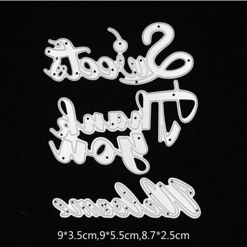 Sweet Thank You Welcome Metal Cutting Dies Stencil for DIY Scrapbooking Album Embossing Paper Cards Deco Crafts Die Cuts
