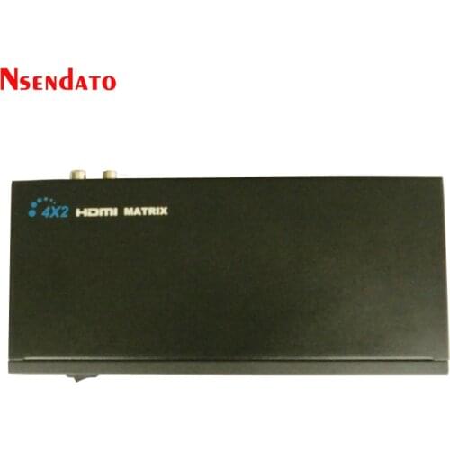 Nsendato HDMI Matrix 4x2 Splitter Switch Converter 4 in 2 out L/R RCA Audio Output Switcher Splitter with IR Remote