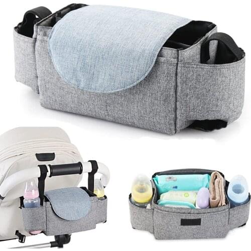 Stroller Organizer Bag,Multifunctional Stroller Bags with Insulated Cup Holder Baby Stroller Accessories Storage Bag for Diaper