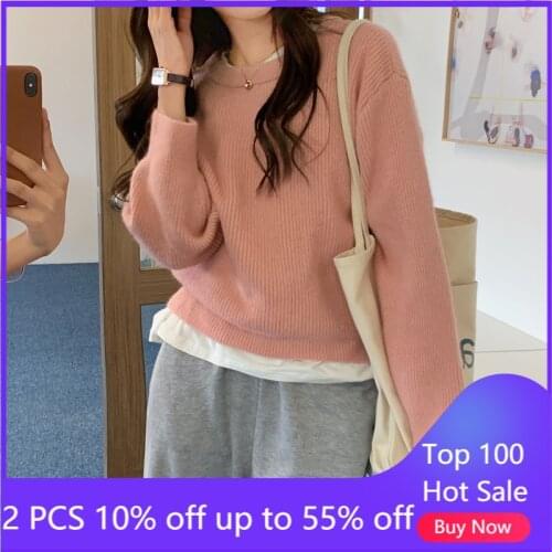 Sweaters for women long sleeve autumn winter female slim pullovers knitted clothes 8011