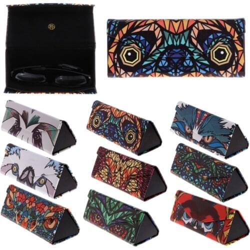 Triangle Foldable Glasses Case Cartoon Animal Eyeglasses Sunglasses Storage Box 094B