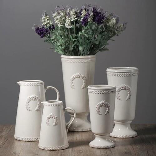 Flower Vase Home Office Flower Jug Cafe Anti-slip Bottom Porcelain Bud Vases