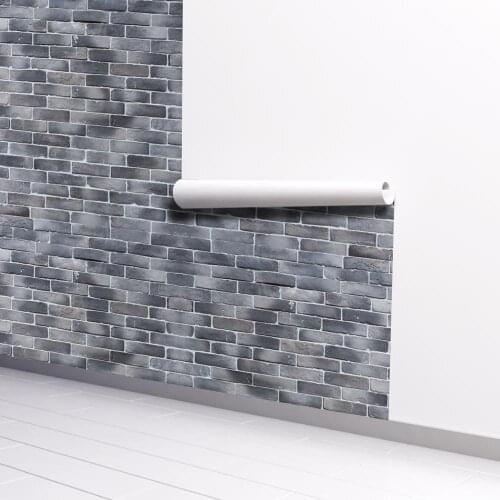 2020 New Arrived Dark Grey Brick Style Thickened Waterproof Self-Adhesive Wallpaper for Room Decoration and Furniture Renovation
