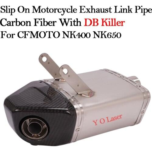 Slip On Motorcycle Yoshimura Exhaust Modified Middle Link Pipe For CFMOTO NK400 400 NK650 Moto Box Escape Bike Muffler DB Killer
