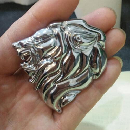 1Pcs 3D Metal Lion Head Car Sticker Emblem Badge Logo For Peugeot 307 3008 408 508 Decoration Badge Motorcycle Windshield