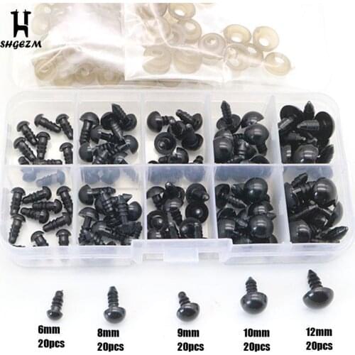 100Pcs/Set 6-12mm New Puppet Children Toy Eyes Plastic Safety Eye DIY For Childrens Doll Accessories