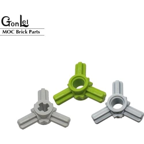 20Pcs/lot Hig-Tech Parts 57585 Axle Connector Hub Holes with 3 Axles at 120° MOC Building Blocks Bricks DIY Spare Particles Toys